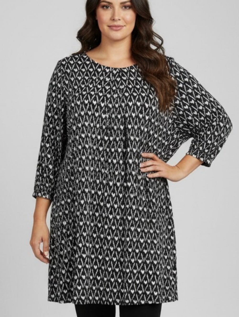 Blair Black and White Geometric Tunic